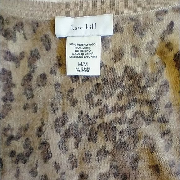 Merino Wool Leopard Print Cardigan | Katie Hill - Picture 3 of 3